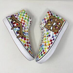 VANS | Customized Unique Tie Dye Checkerboard SK8-HI High Tops 12 Mens